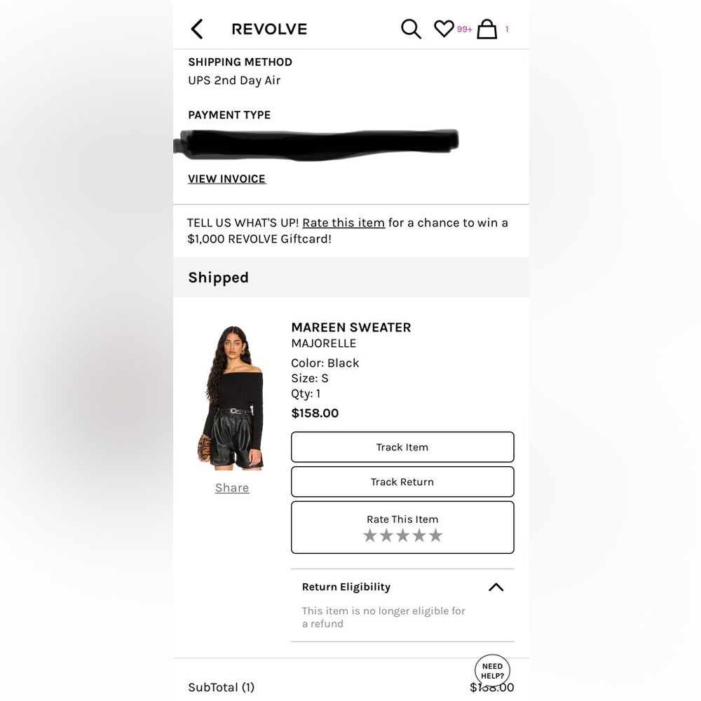 Majorelle from revolve off the shoulder sweater